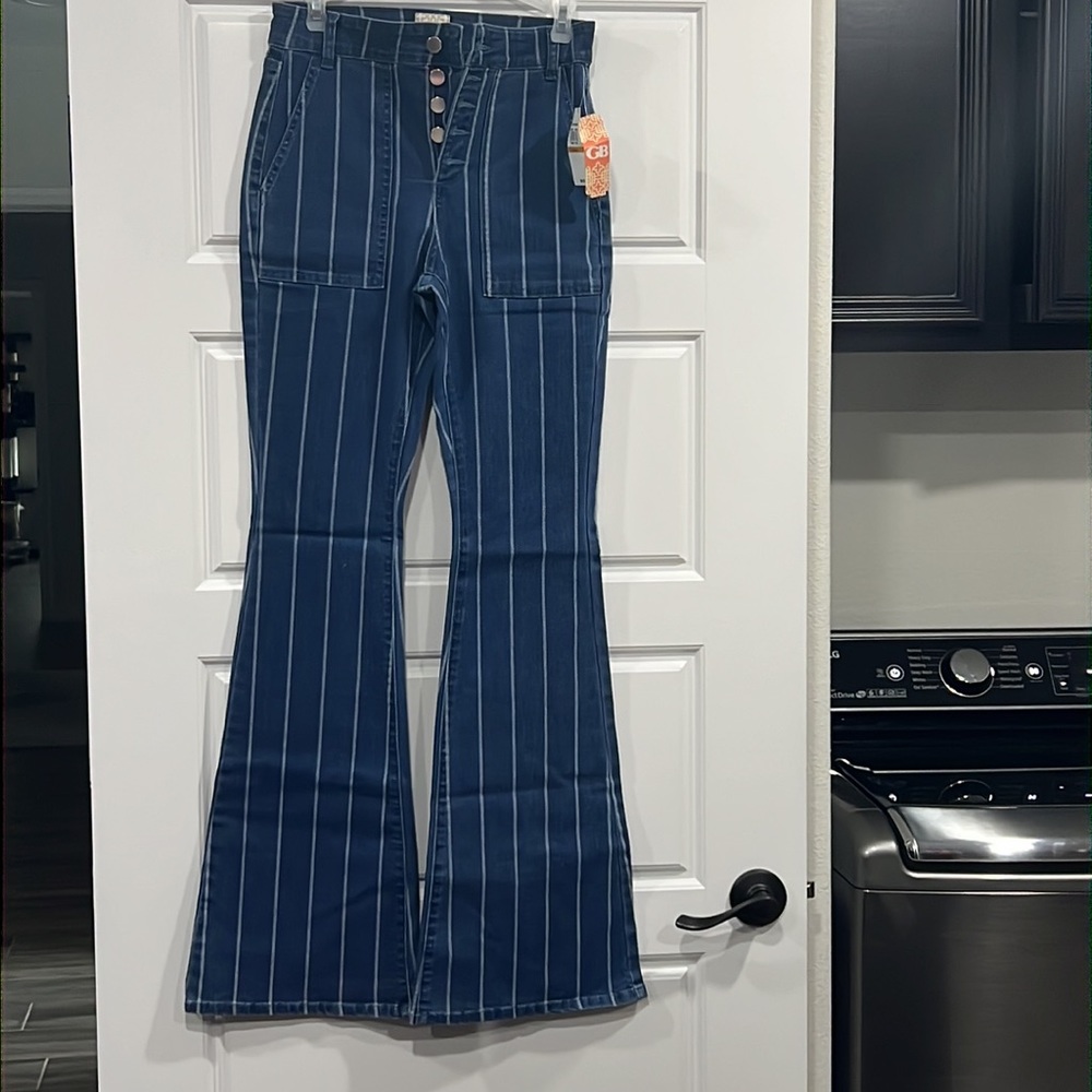GB striped flare jeans